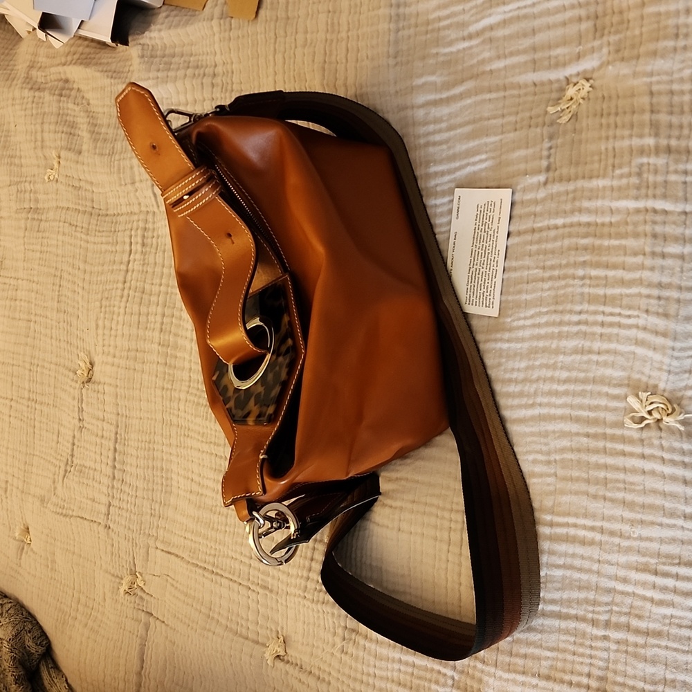 Ganni Tan Leather Purse